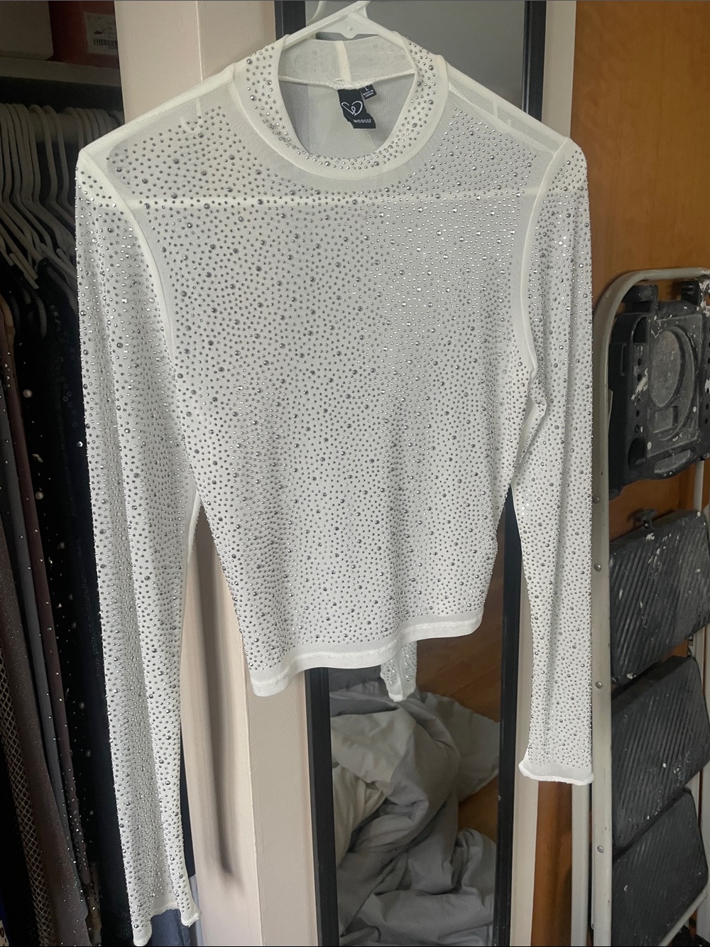 Windsor white silver sparkle top